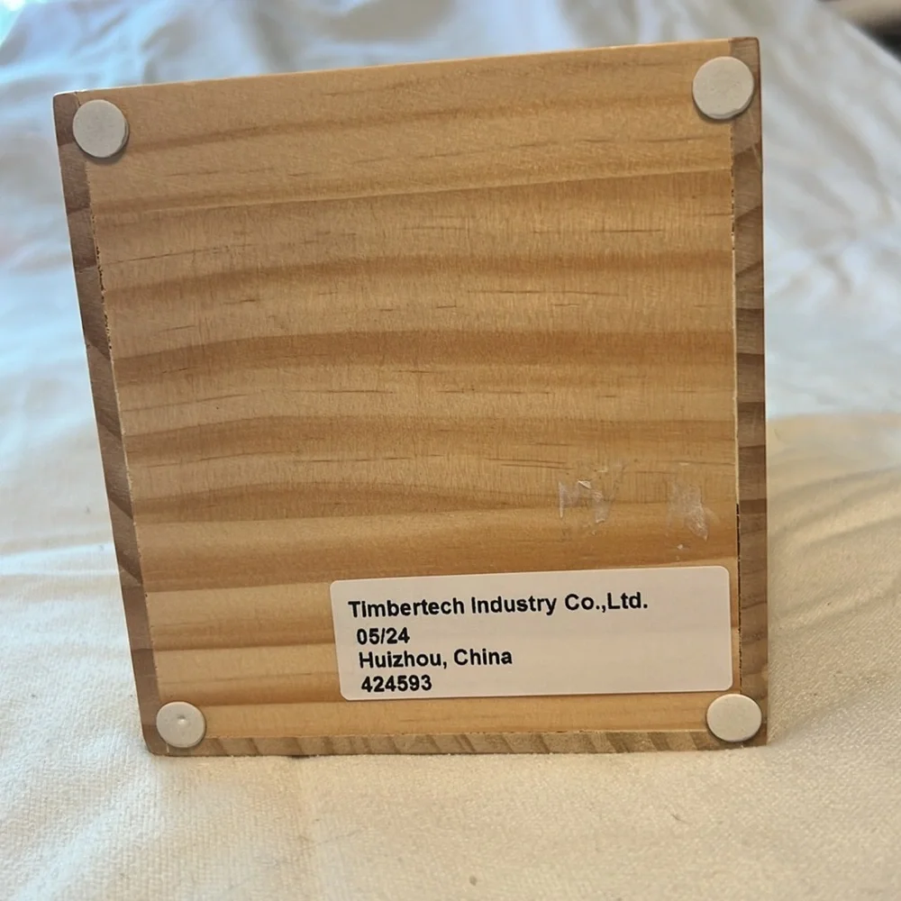 Timber tech industry. Wooden office caddy.